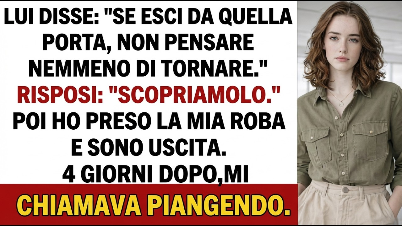 Disse: “Mia sorella si trasferisce quel giorno, per sempre.” E pagherò io...