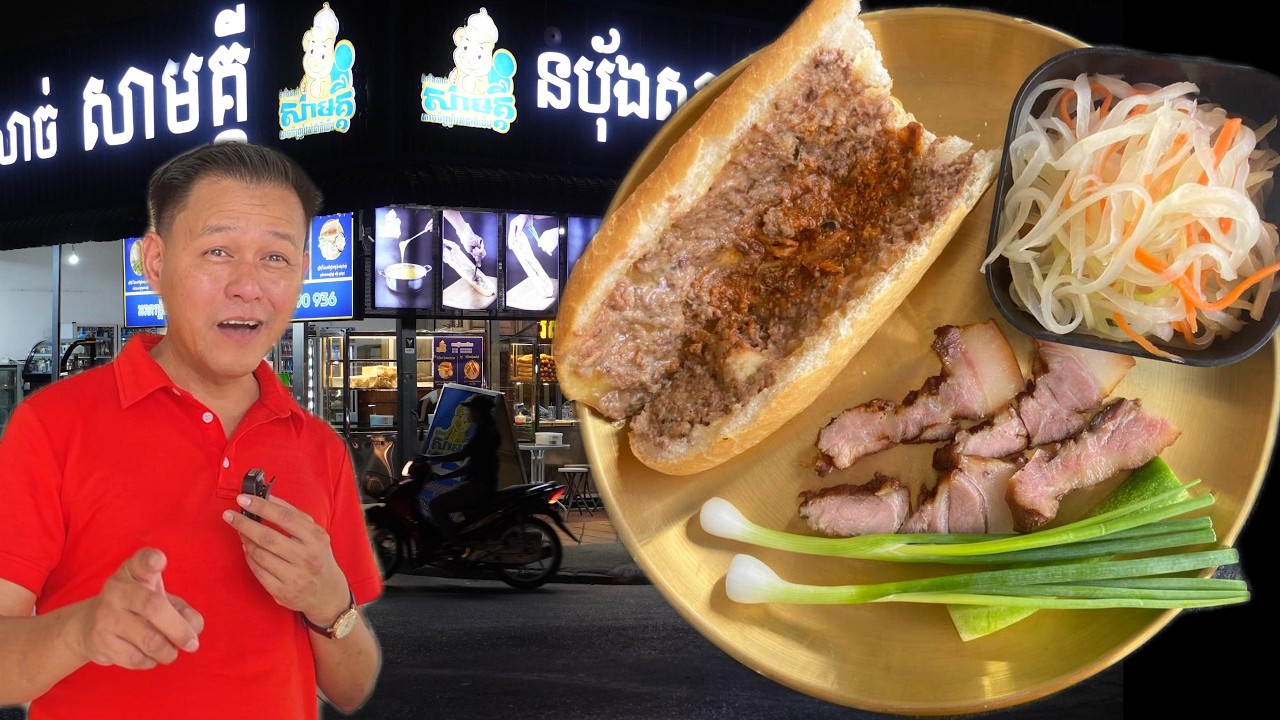 ដំនើរការធ្វើ & លក់នំបុ័ងសាច់ | How Cambodia Baguette (Numpaing Sach) is Made | Behind the stall