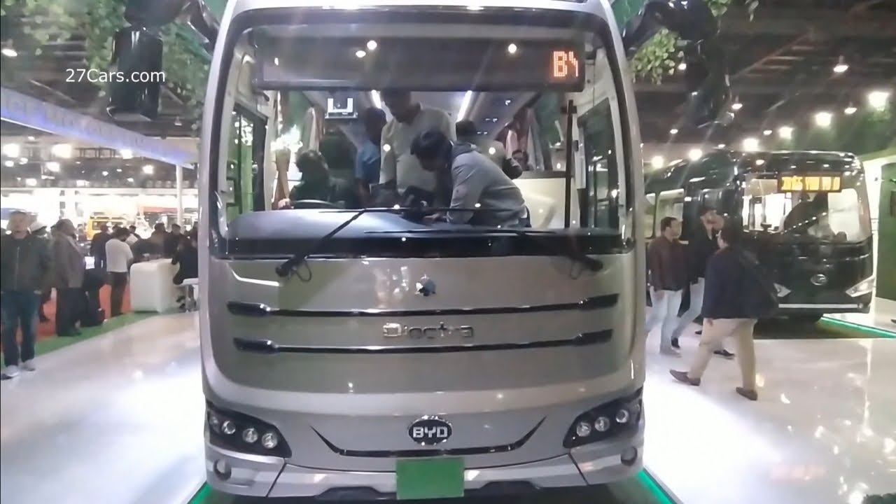 BYD-Olectra C9 - Electric Inter-City Bus Walk Around Auto Expo
