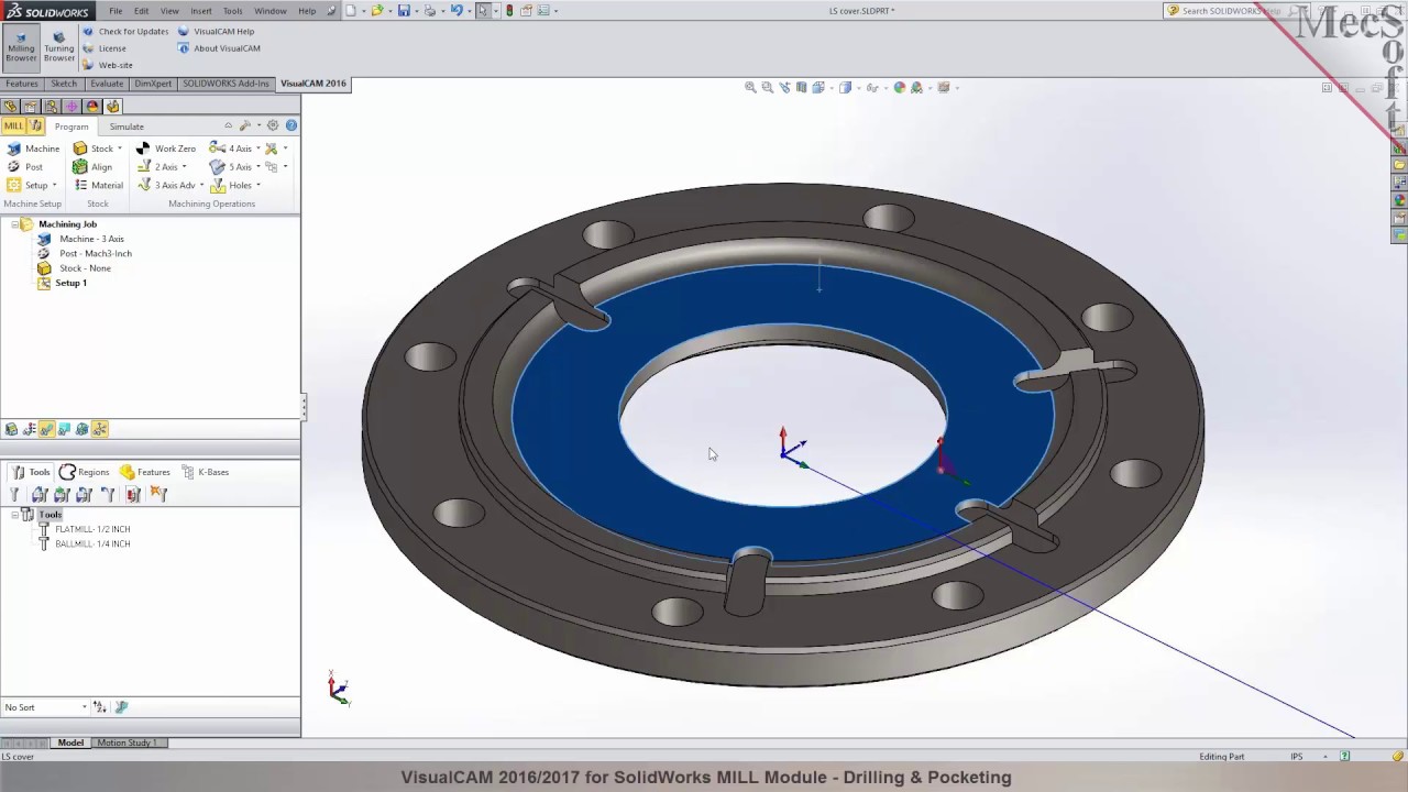 VisualCAM 2017 for SOLIDWORKS Drilling and Pocketing a Part Blank