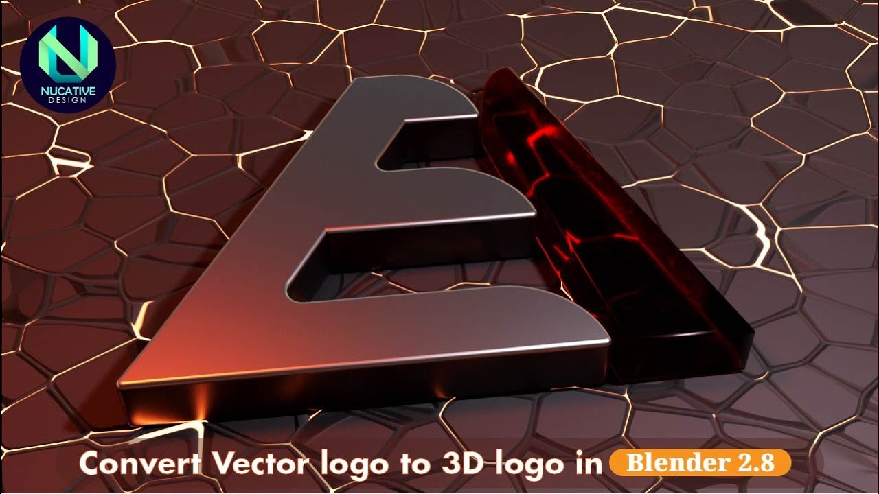 3d logo : vector logo to 3d logo in blender 2.8 | Blender tutorial