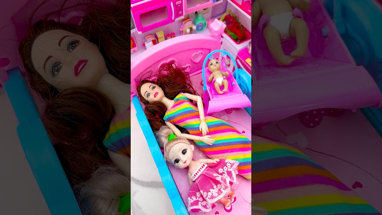 Satisfying With Unboxing Barbie Family Bunk Bed Toys, ASMR Video #shorts