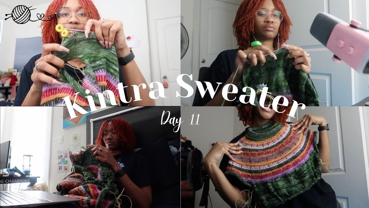 day 11 | continuing to knit the body of the kintra sweater and rambling about spinning vlogs | daily