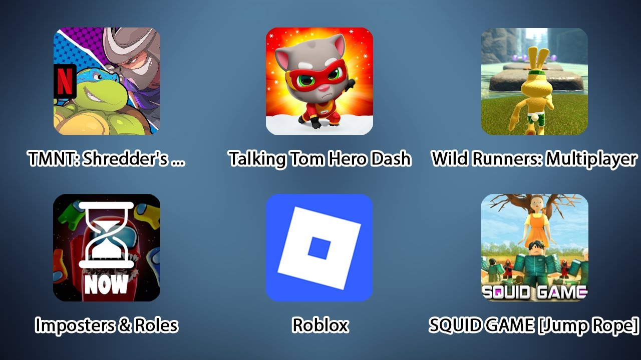 Imposters Among us, Tom Hero Dash, TMNT: Shredder's Revenge, Wild Runners, SQUID GAME [Jump Rope]