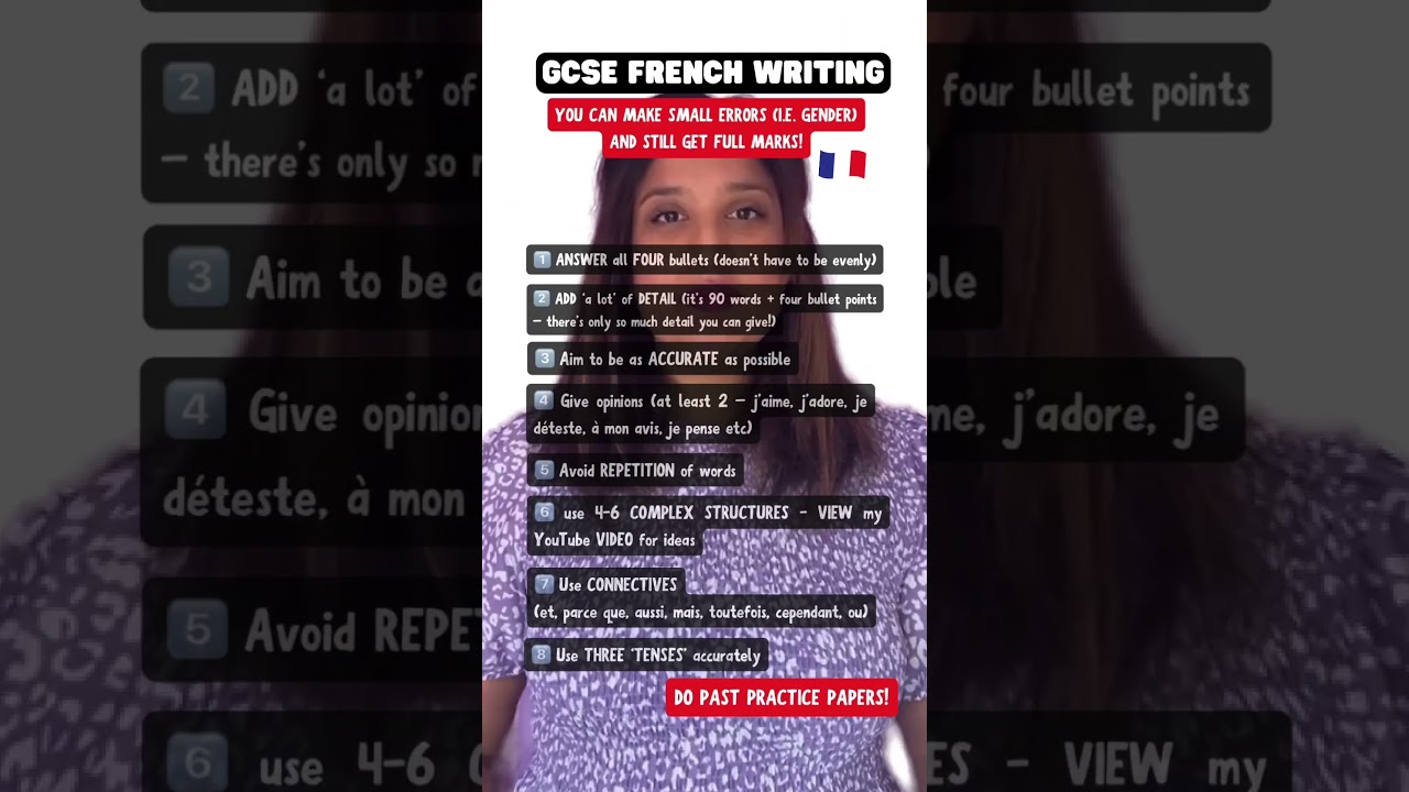 GCSE FRENCH WRITING EXAM REVISION | HOW TO GET FULL MARKS (AQA)