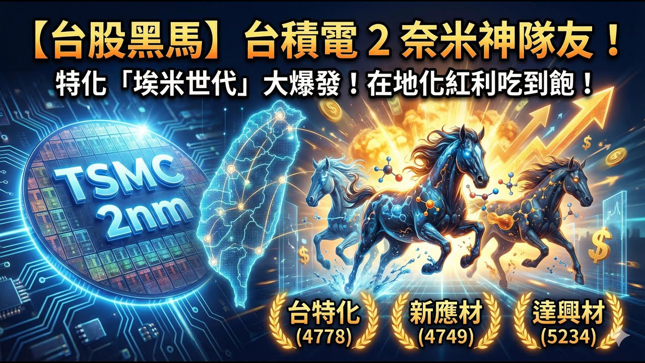 【台股黑馬】台積電 2 奈米關鍵神隊友！台特化、新應材、達興材，特用化學「埃米世代」大爆發？在地化紅利吃到飽！