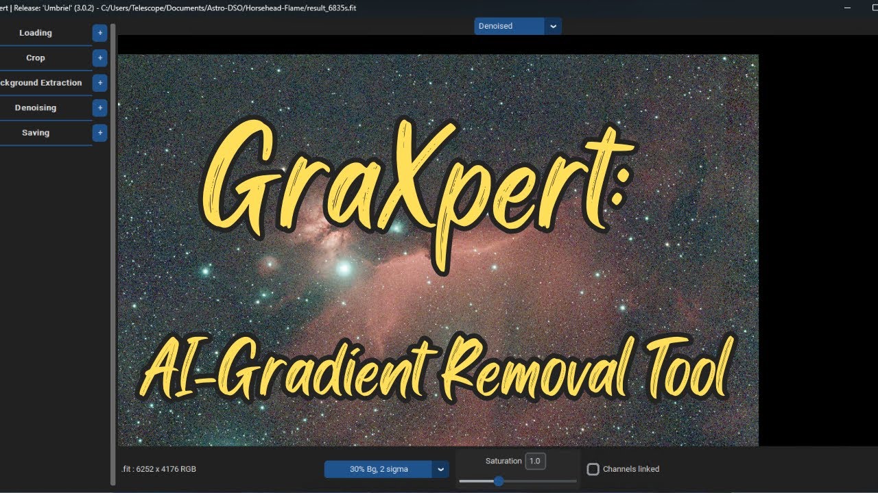 GraXpert — бесплатное удаление градиента с помощью ИИ для астрофотографии!