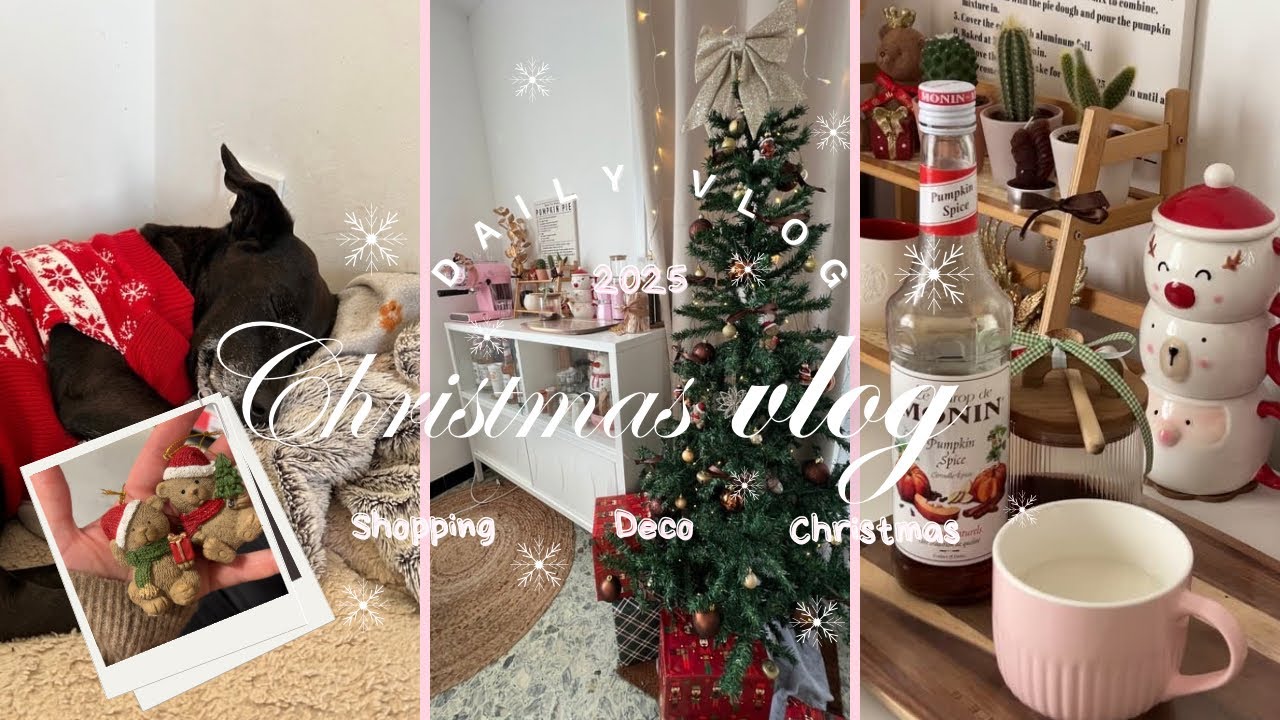 Christmas vlog : Je transforme mon salon pour Noël 🎅✨ + Shopping 