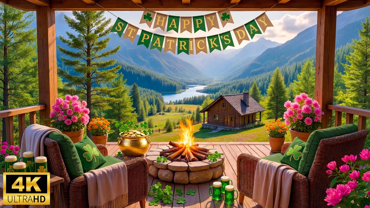 St. Patrick’s Day Music ☘️ Cozy Irish Vibes | Soft Piano and Fireplace Ambience for Relaxation