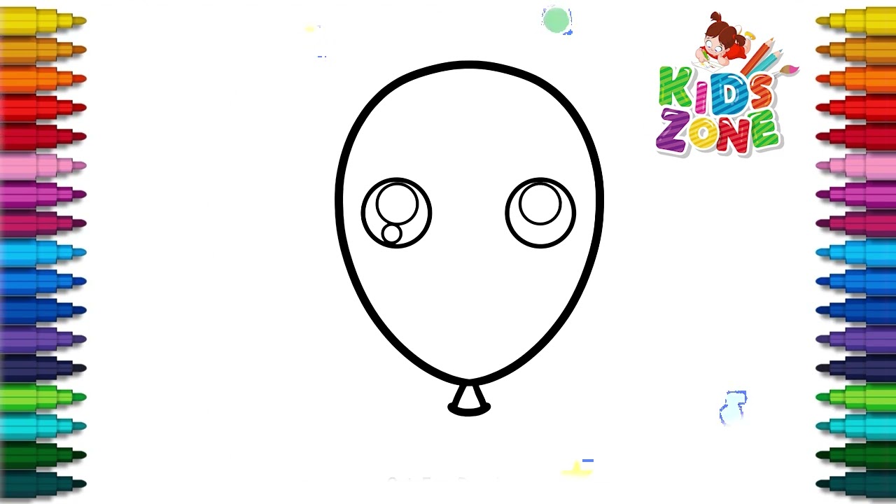 How to Draw Cute Balloon - Cute Balloon for Kids - Easy Drawings