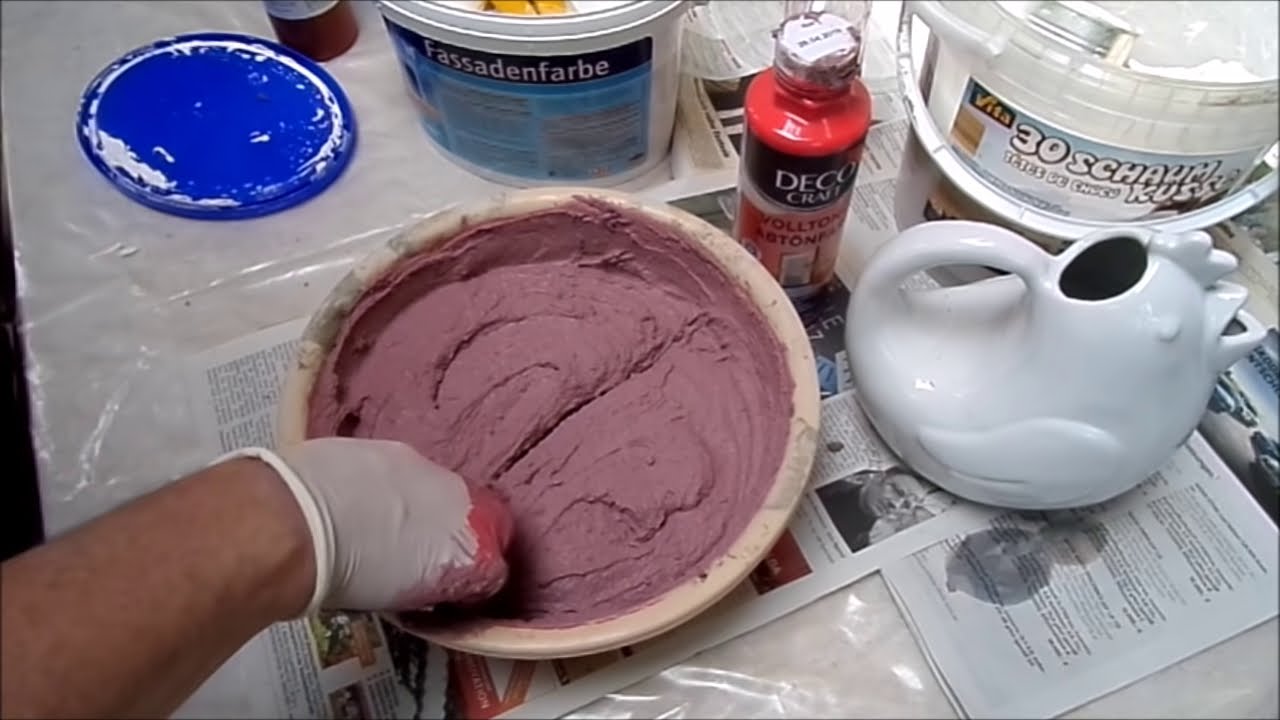 DIY: BETON  TECHNIK; so färbt man BETON  leicht ein & BETON-Rezept