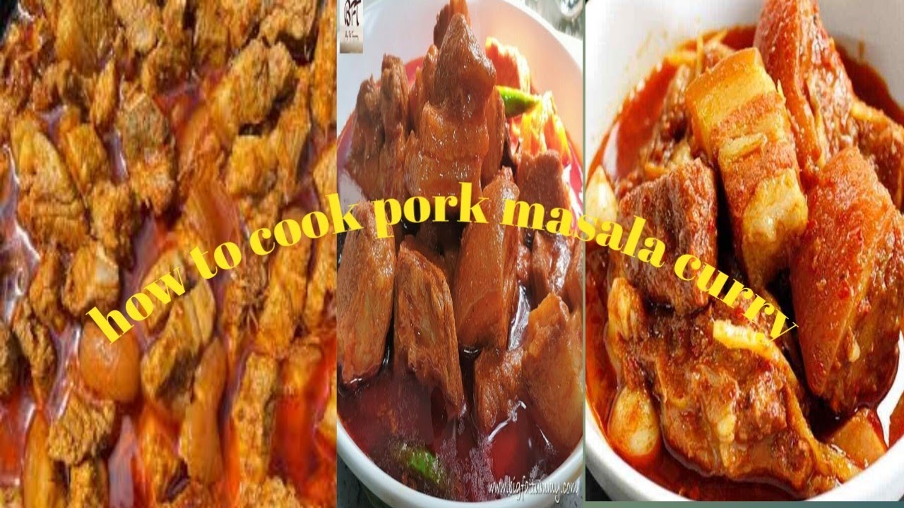 How to cook pork masala curry(cooking and Mukbang)
