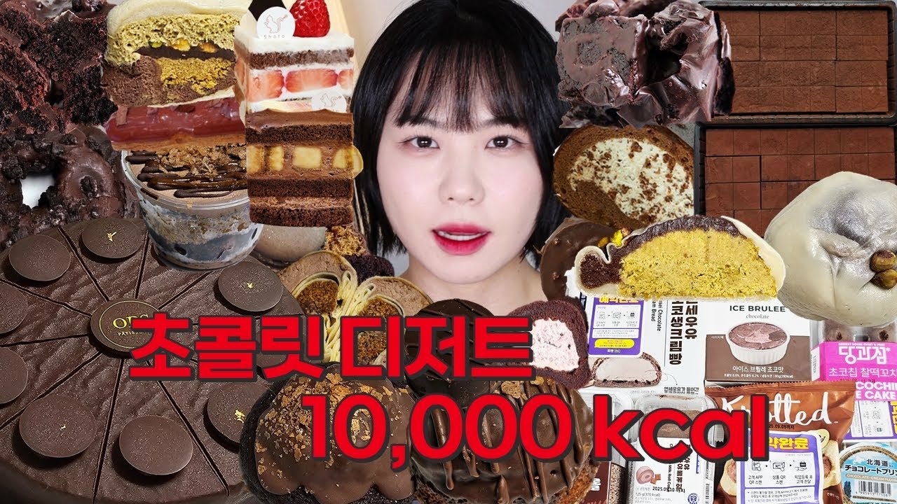 초콜릿 디저트 만칼로리 챌린지🍫 | 먹방 브이로그(두바이 초콜릿 디저트 모음zip, 샌드베이글, 케이크 먹방, 스위트파크 디저트 먹방, 편의점 먹방, 마카롱, 라이블링 애사비)