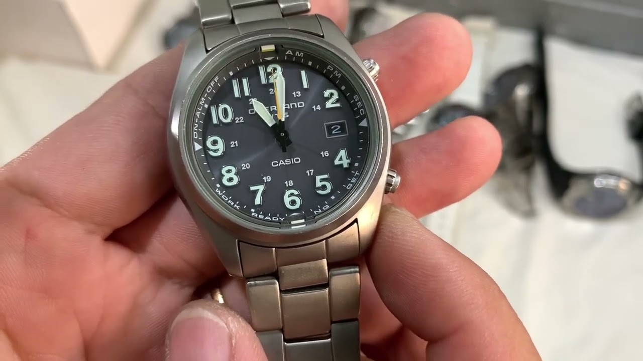 Cách chỉnh giờ casio wave ceptor 100TDJ lịch vạn niên báo thức đèn tự động