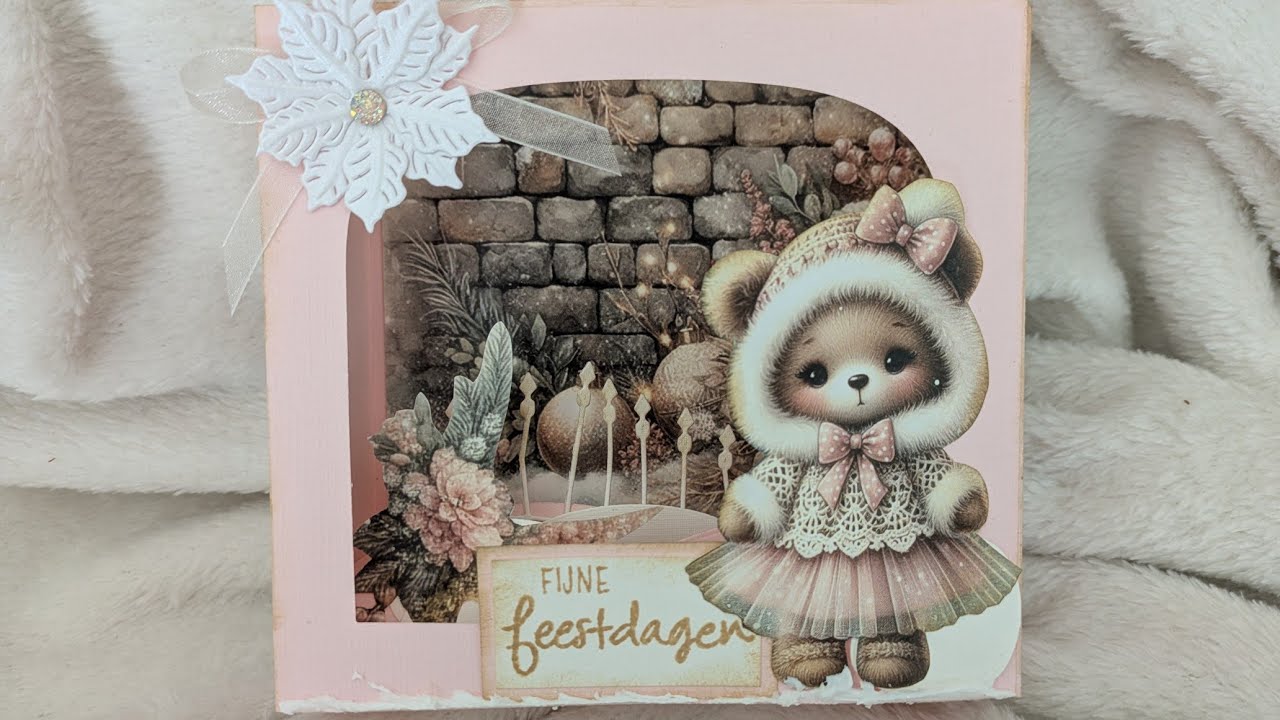 Fairybells setje Kerst roze - Marianne Design CR1637 Box Card Small - Diorama - Video 172