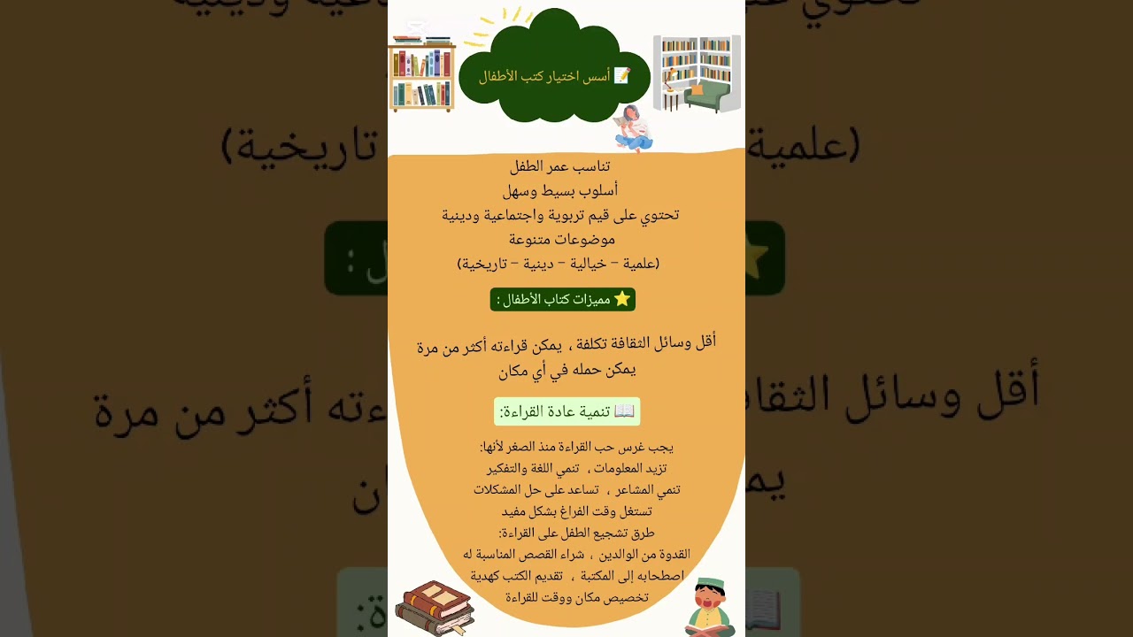 الفصل ( الثالث والرابع ) مكتبه وثقافه الطفل في أقل من ١٠ دقائق 🤍. 