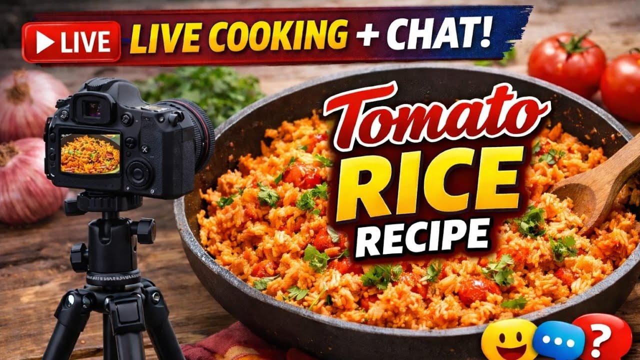 आज की Live मैं बनाएगें  Tomato  Rice🍅🍅 #livecooking #live #tomatoricerecipe