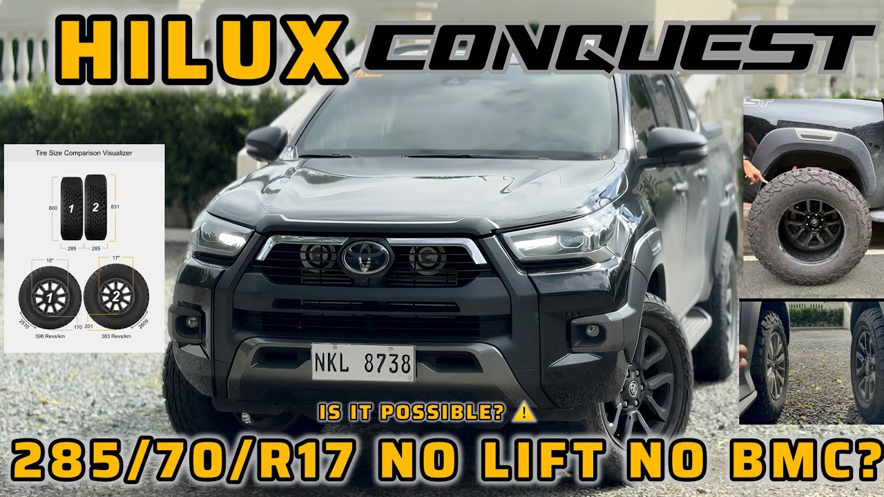 Монтаж шин Toyota Hilux Conquest 285/70R17 (без лифта, без BMC)