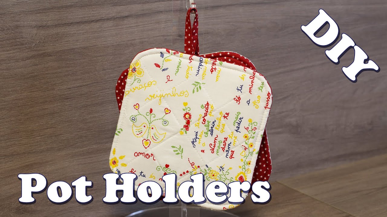 DIY How to Make Quilted Pot Holders | Sew Quilted Hot Pads | Coudre des maniques | Bravo Dada