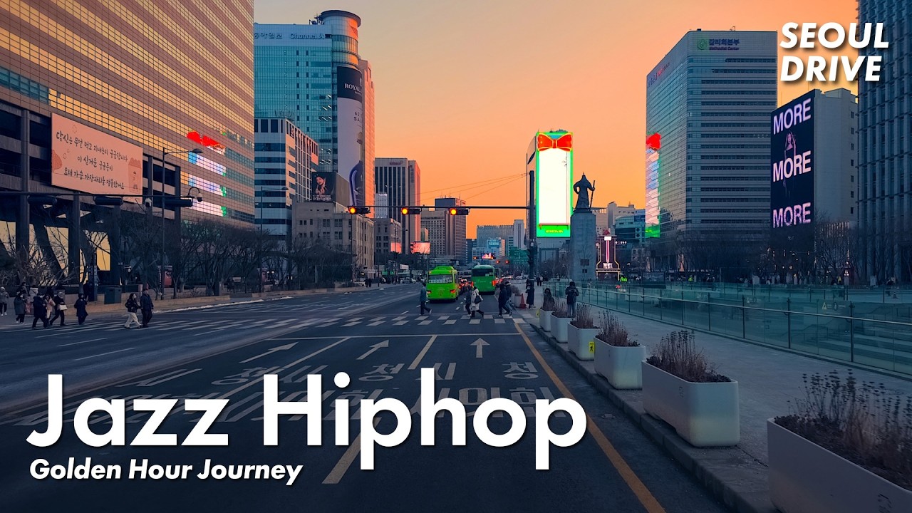 Golden Hour Seoul Drive 🌙 BTS Comeback Stage💜: Gwanghwamun | Lo-fi Jazz Hiphop - 광화문 서울야경