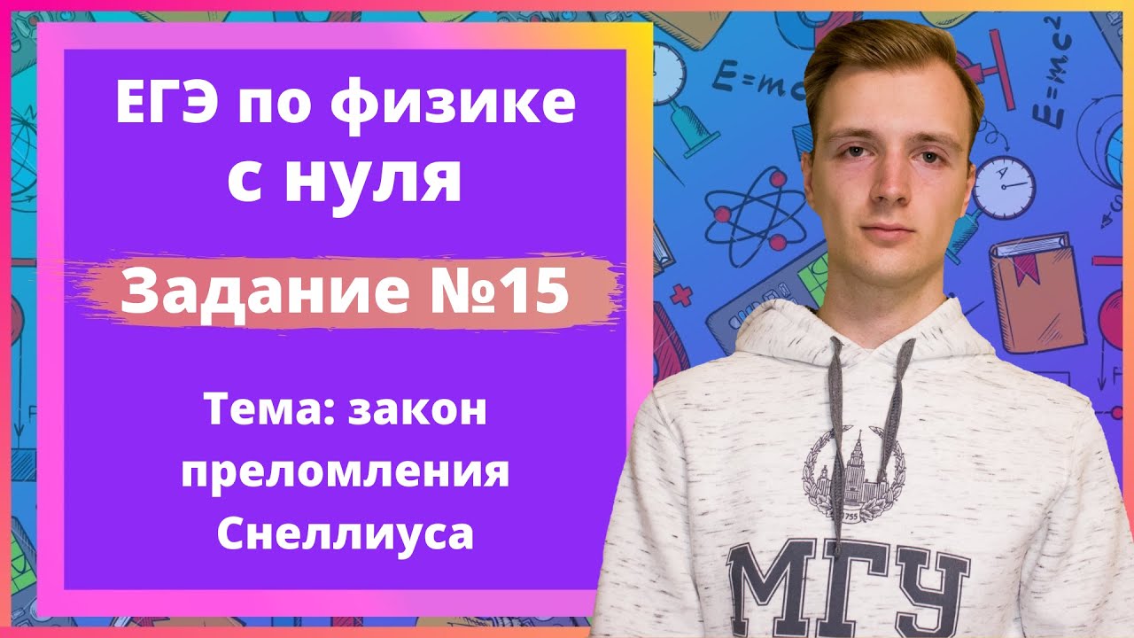 Задание 15 ЕГЭ по физике. Закон преломления Снеллиуса