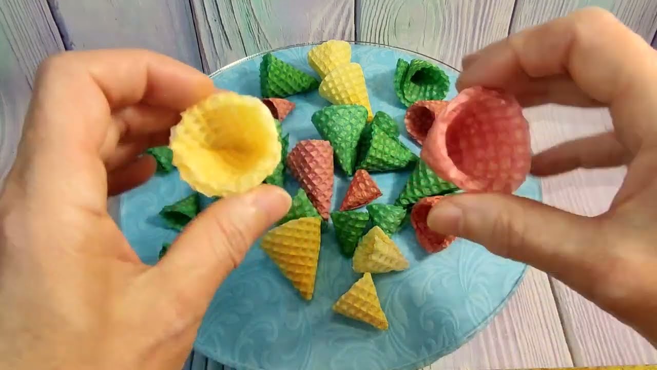 👍Маленькие ВАФЕЛЬНЫЕ РОЖКИ для цветов из БЗК за 5 минут!!!Своими руками!👌