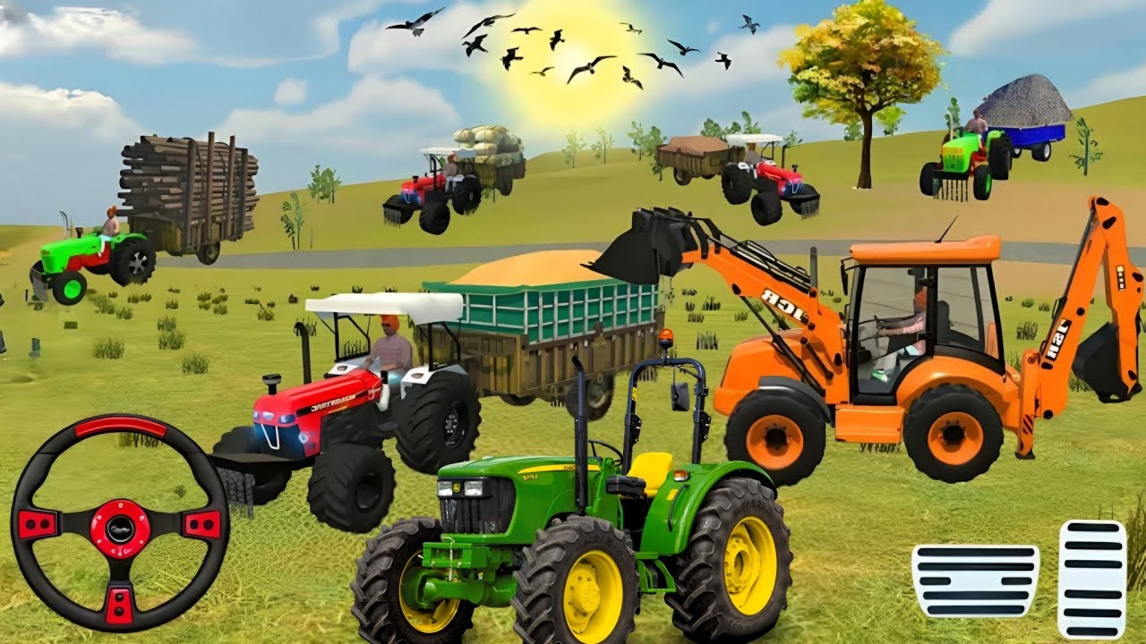 🚨Drive JCB and ⛲🪨 Uploading Stone 🏗️ from DumperTruck in Game #truck #jcb #trand#gameplay #cars