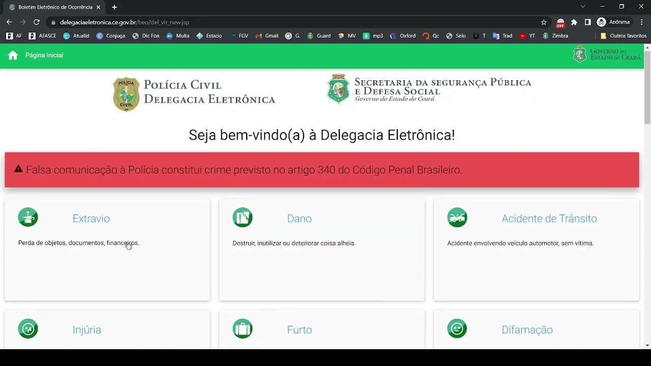 B.O. Online CE  - Boletim Eletrônico de Ocorrência do Estado do Ceará