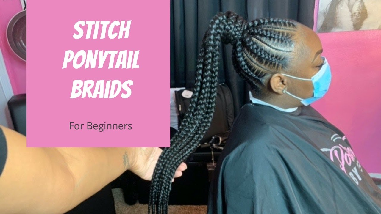 How To Do A Stitch Braid Ponytail l EASY For Beginners l Protective Style l PolishedByTesia