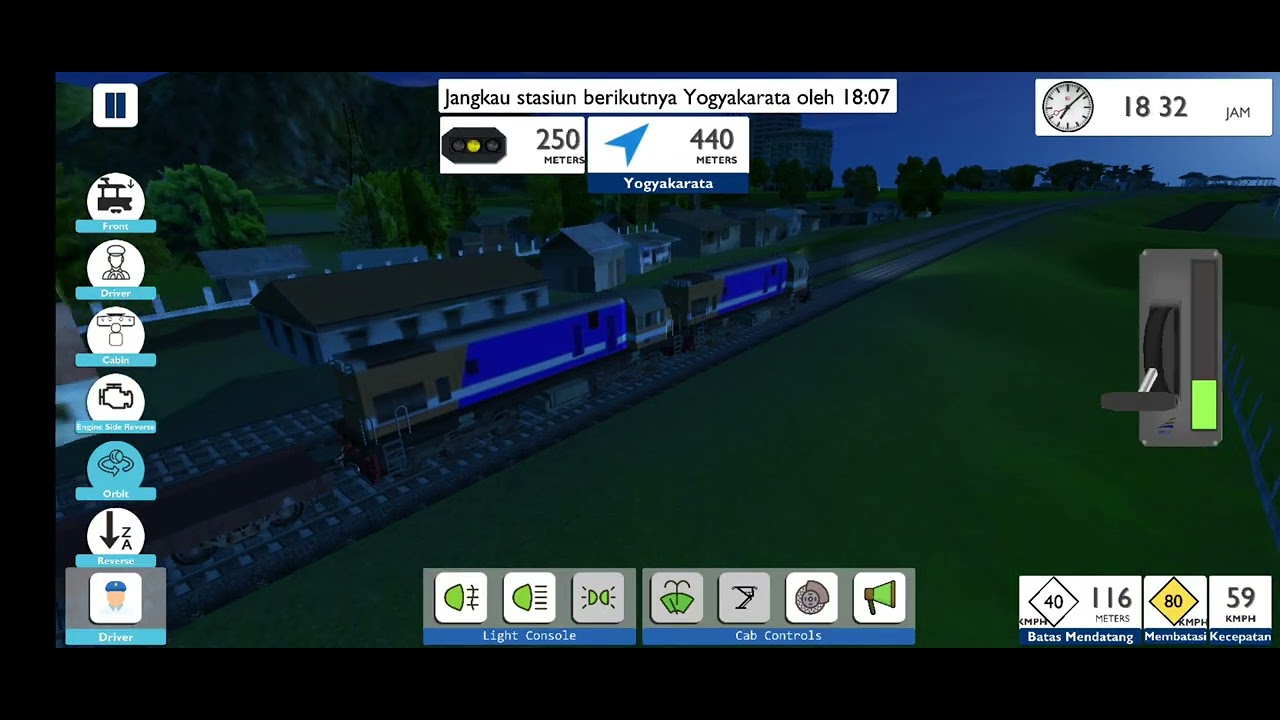 Indonesian Train Simulator CC 205 Bawa Gerbong Kosongan Dari Cirebon Ke Surakarta