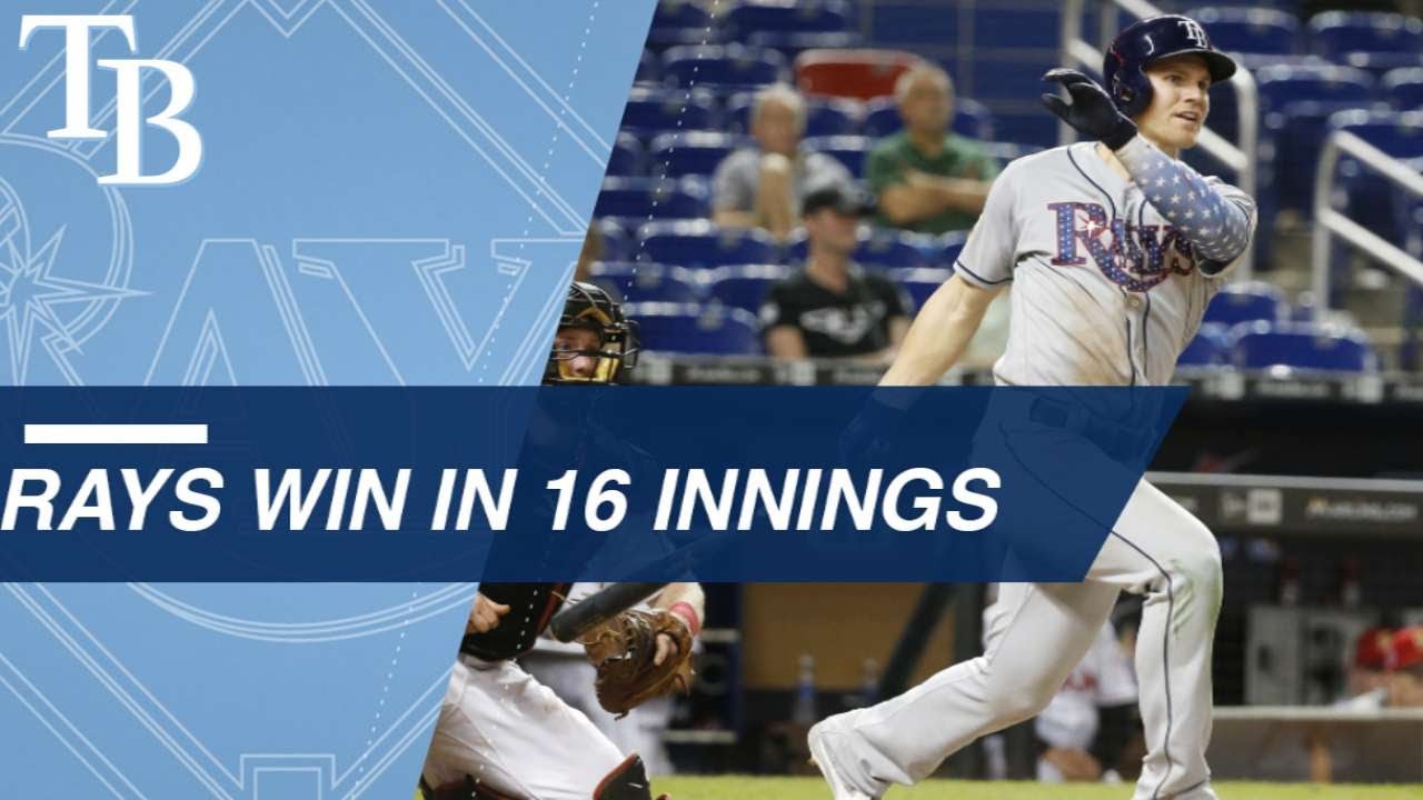 Rays dispatch Marlins in 16-inning affair