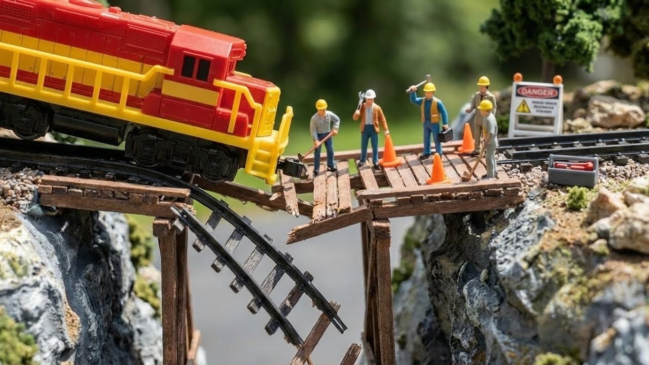 Bridge Breaks! Train Nearly Falls — Emergency Repair 🚨