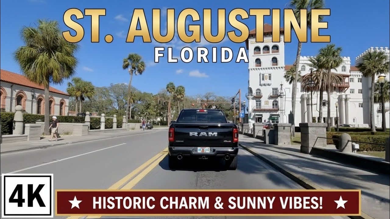 |4K| Driving in St. Augustine - Florida - The Oldest City in USA