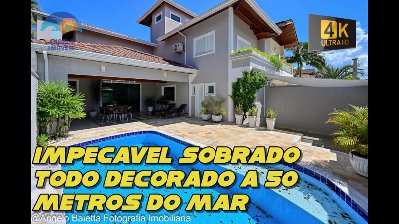 Maravilhoso sobrado com 4 suítes todo decorado a 50 metros do mar em Peruíbe Litoral SP