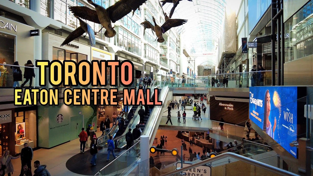 Toronto Saturday Eaton Centre Mall Walking Tour Canada 4k