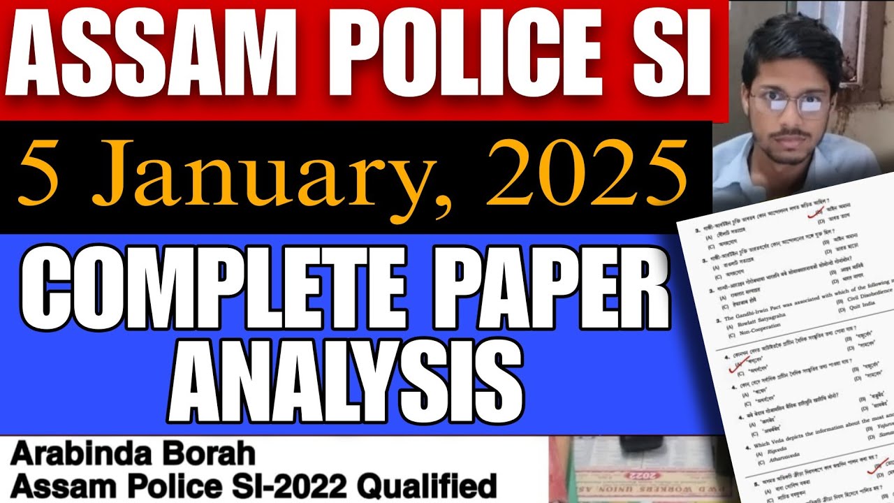 Assam Police SI 2025 PYQ Analysis Prestudy Arabinda Sir