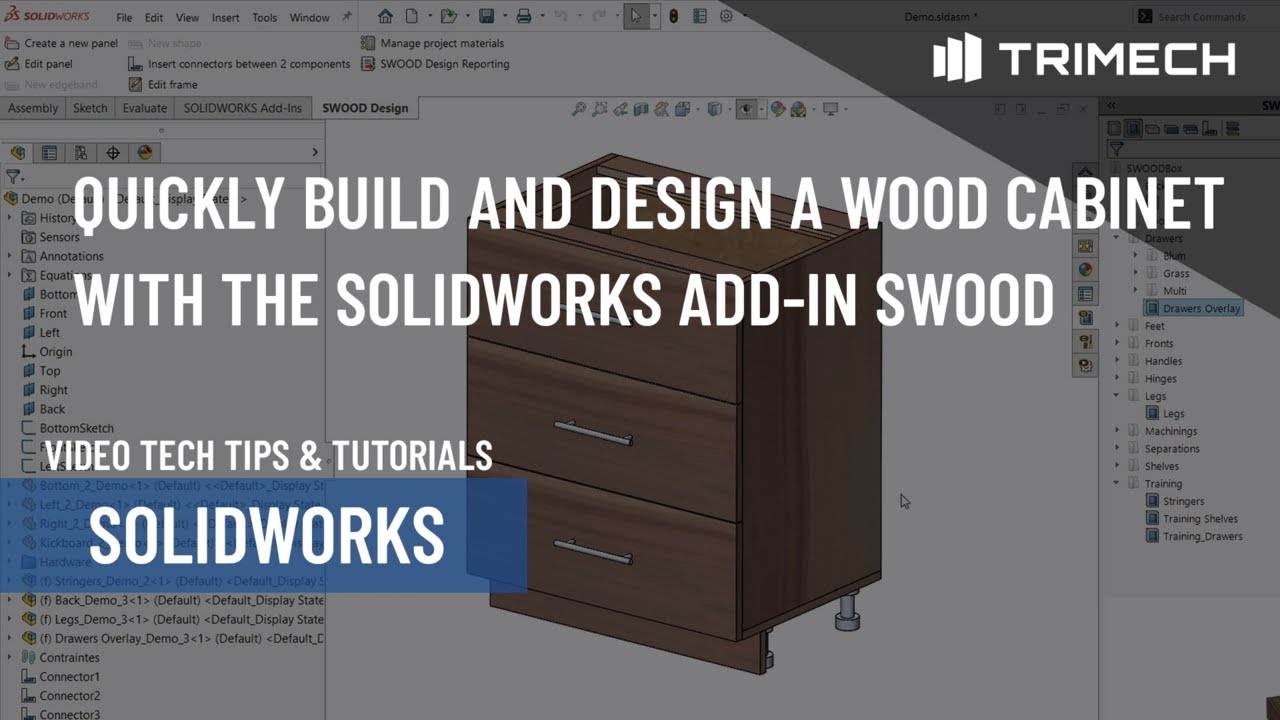 Quickly Build and Design a Wood Cabinet with the SOLIDWORKS Add-in SWOOD