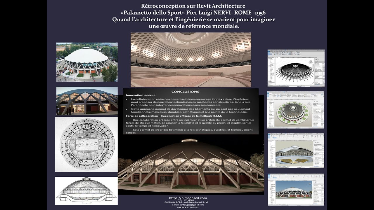 Rétroconception  Palazzeto dello sport - Pier Luigi NERVI- Rome 1956 080924