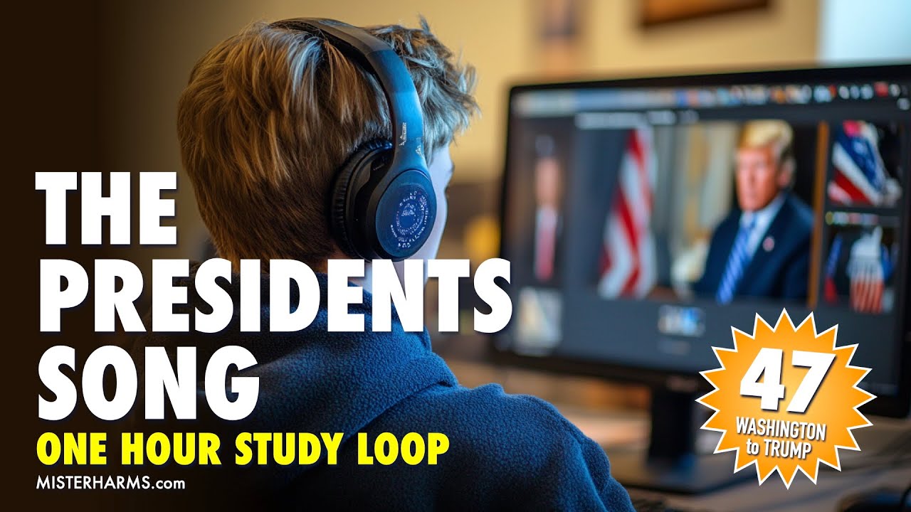 U.S. Presidents Song One Hour Study Loop | Learn All 47 Presidents Names | Educational History Video