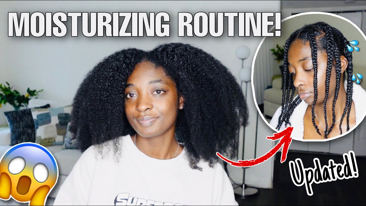 UPDATED NATURAL HAIR MOISTURIZING ROUTINE 😱‼️
