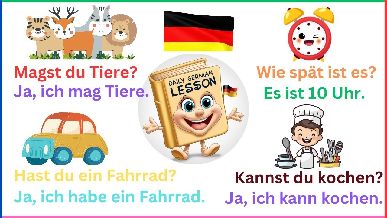 Daily German Questions and Answers A1 A2 B1 B2 | T&auml;gliche Deutsch fragen und Antworten .