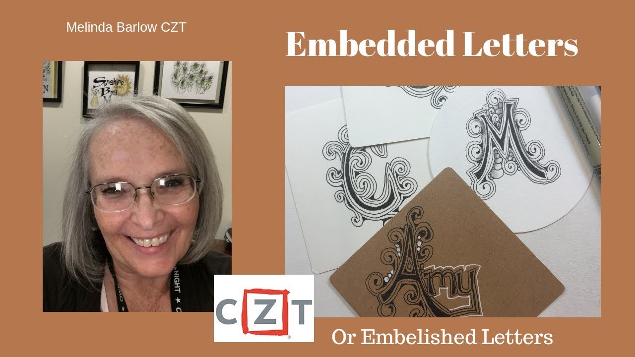 Embedded Letters Tangle Art Lesson #385
