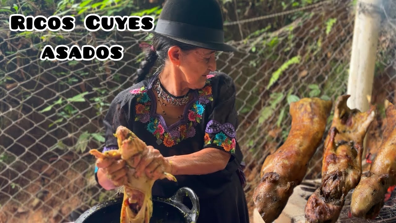 Ricos Cuyes asados para la merienda de mi familia