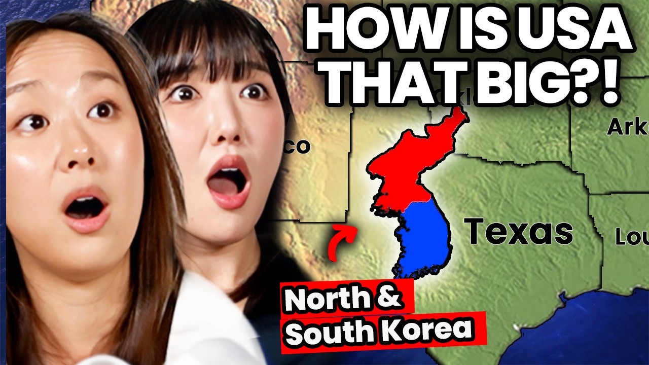Korean Girls react to REAL Size of US STATES (Bigger Than Countries!)