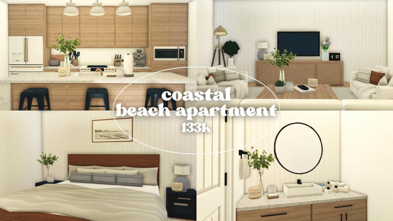 coastal beach apartment | speedbuild + tour | 133k | bloxburg 🐚