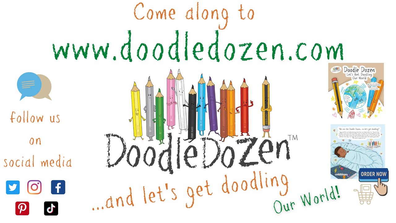 Doodle Dozen Let's Get Doodling Our World, Series Book 3 - Fun Kids Picture Book Sneak Peek Trailer