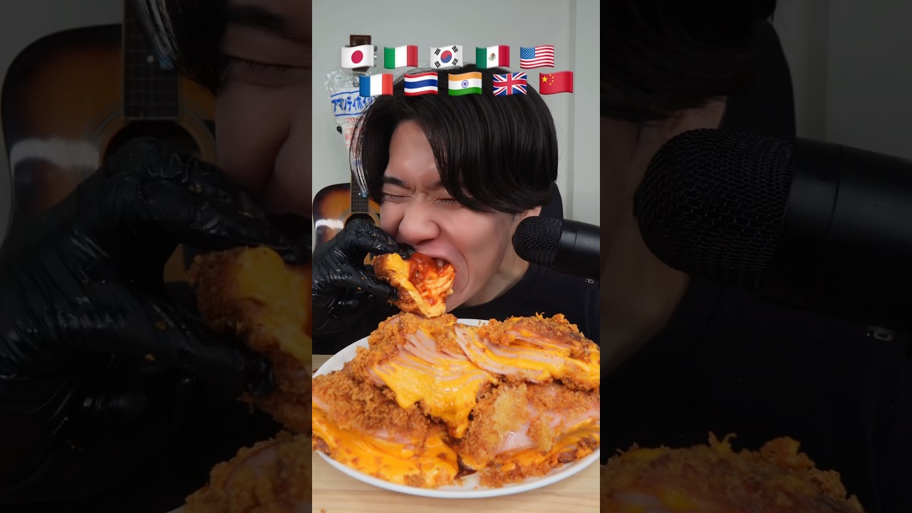 【大食い】 悪魔のチーズハムカツ爆食い🧀#モッパン #大食い #飯テロ #mukbang #asmr