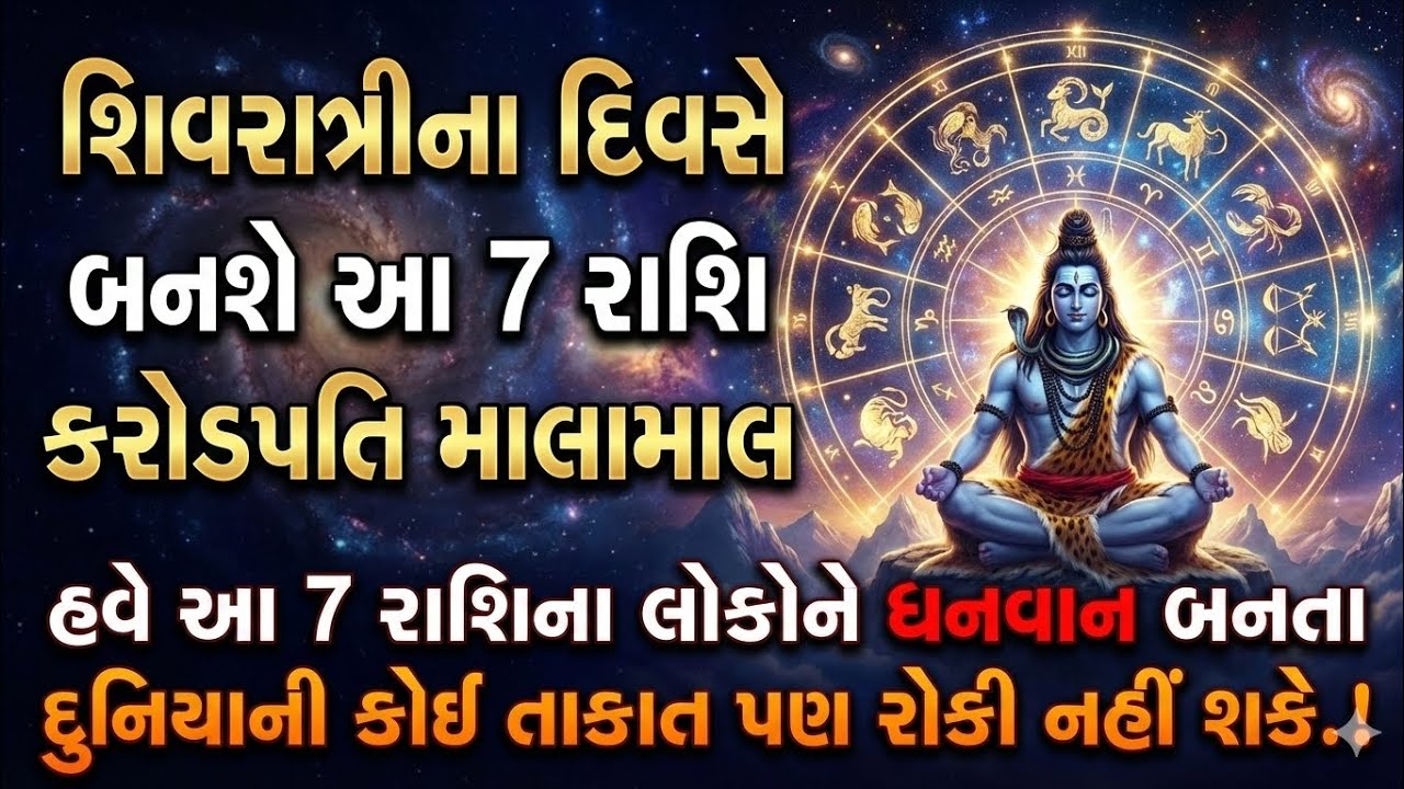 શિવરાત્રીના દિવસે બનશે આ 7 રાશિ ધનવાન | Gujarati Rashi prediction Mahashivratri #shivratri2026 