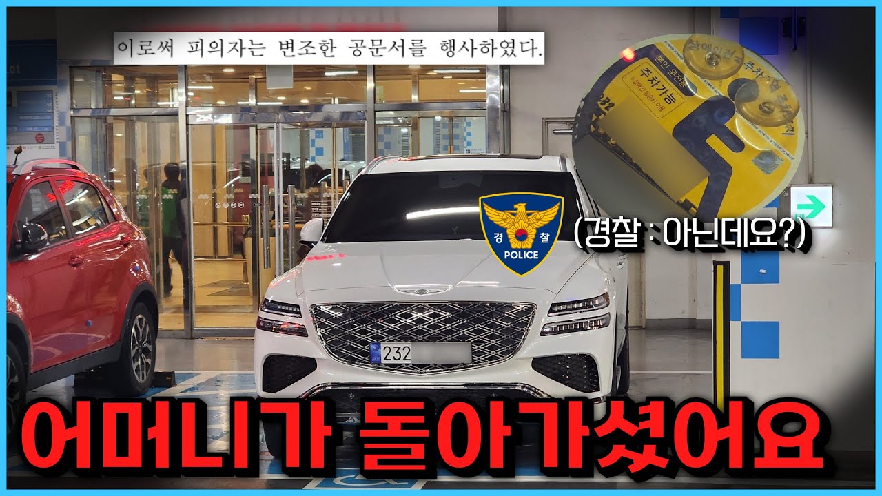 어머니를 팔아먹는 거짓말로 경찰 수사까지 꼬이게 만든 차주 (장애인 주차표지)
