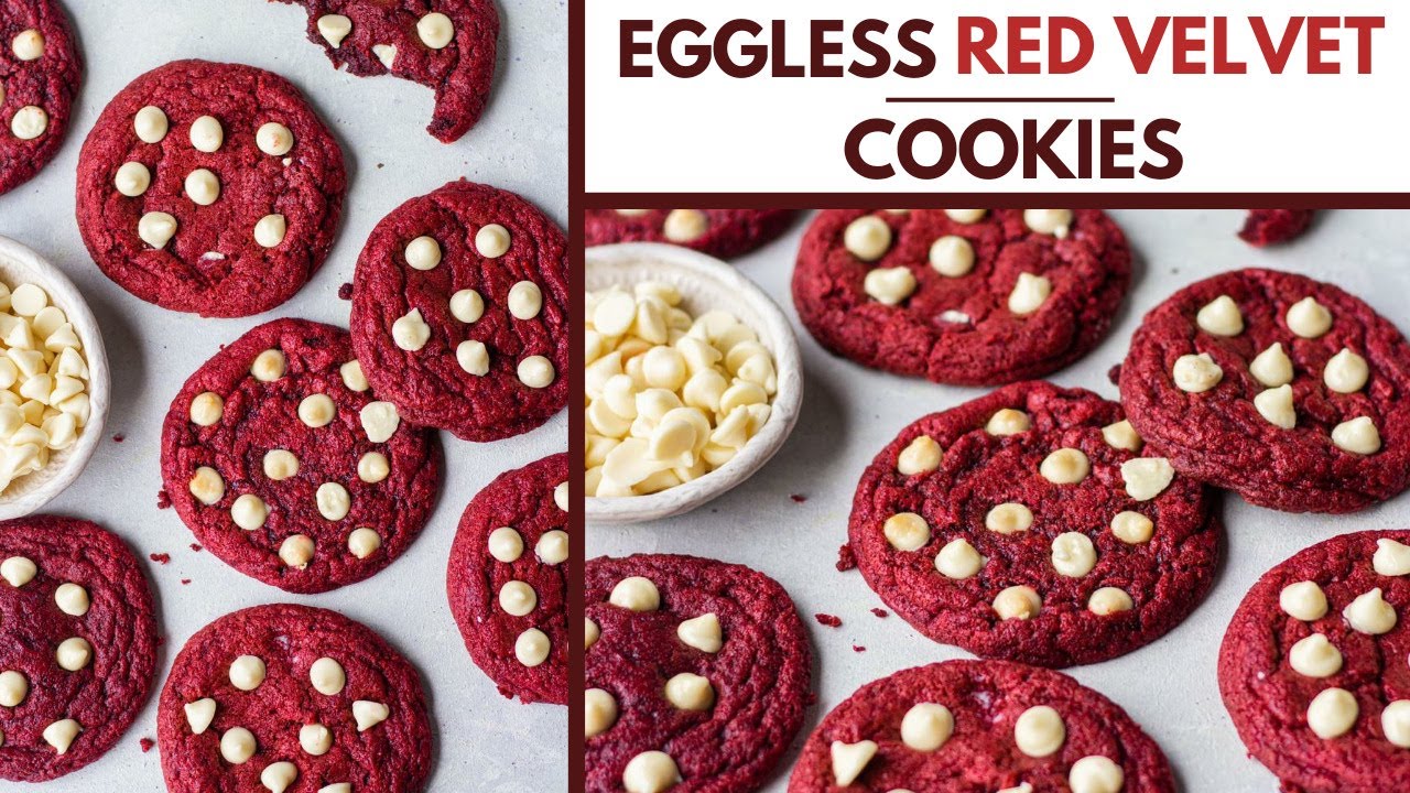 EGGLESS RED VELVET COOKIES | Easy Red Velvet Cookies Recipe Without Eggs | Bake With Shivesh